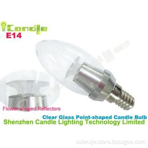 Pure White 3w Dimmable Led Candle Bulbs E14 360 Deg Ra90
